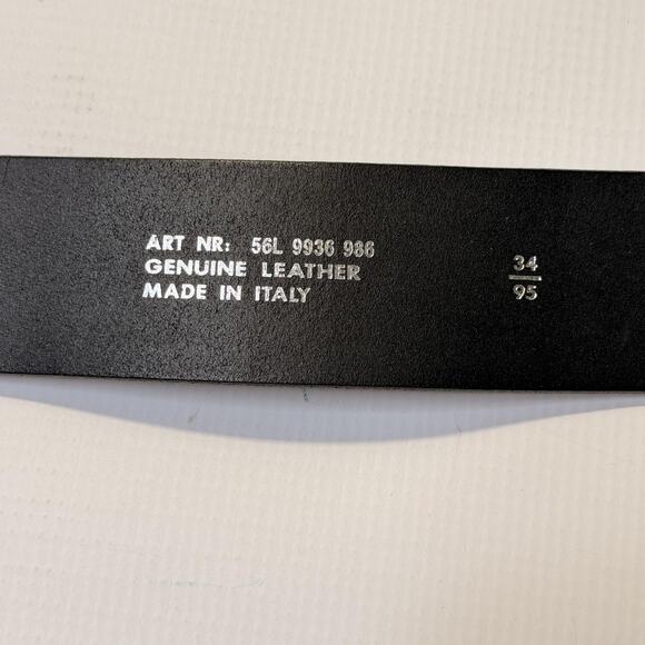 J.Lindeberg Belt Mens 34 Leather Made in Italy Sculptural Buckle 56L 9936 986 - Picture 4 of 8